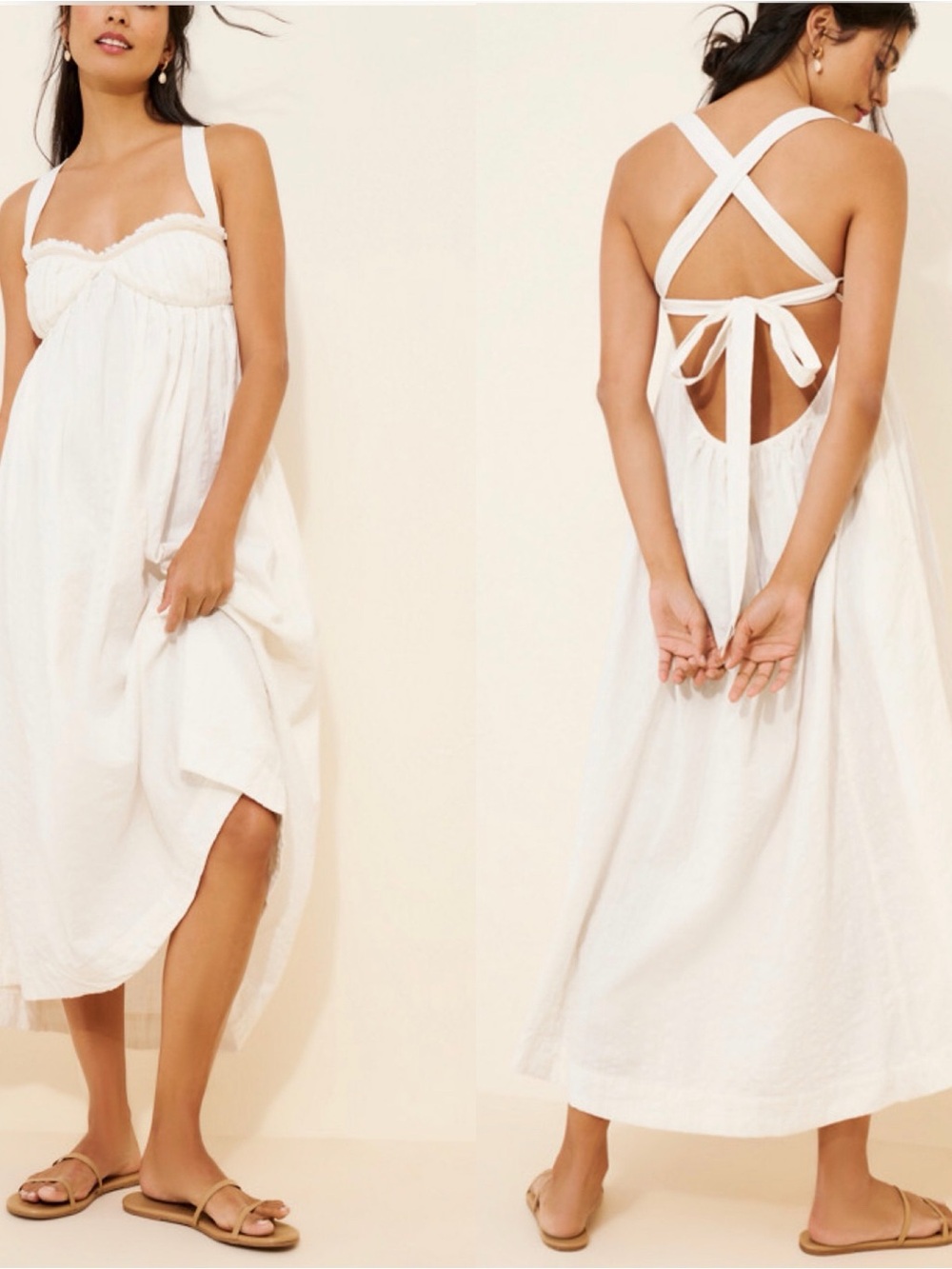 NEW Free people Free-EST Poppy Sear Sucker Midi Dress XS
